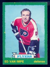 1973-74 OPC O PEE CHEE #206 ED VAN IMPE NM PHILADELPHIA FLYERS HOCKEY Light Card