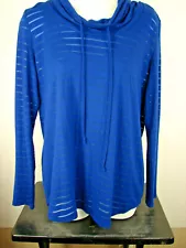 Chelsea and Theodore Medium Womens Top blouse loose cowl neckline  shear stripes