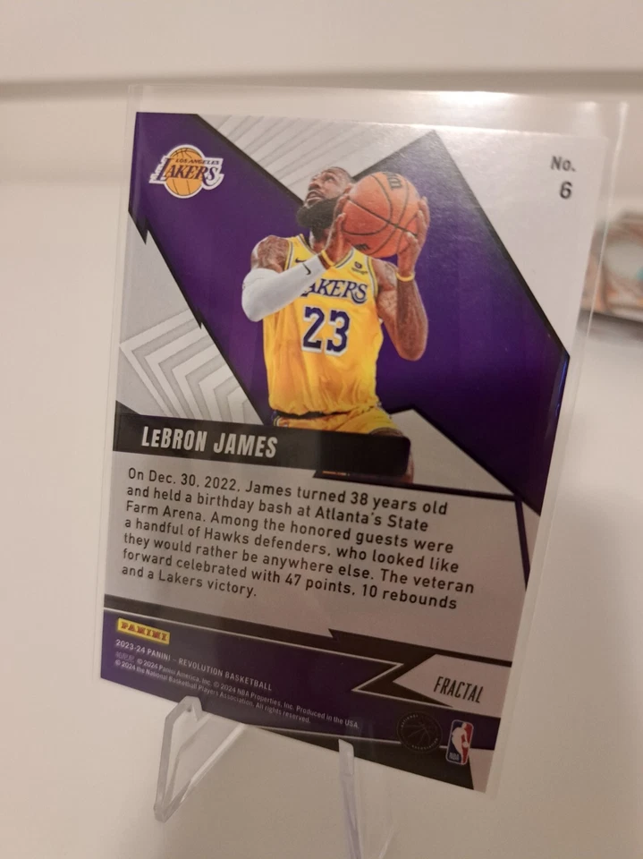 2023-24 Panini Revolution Basketball Shock Wave Fractal Insert LeBron James #6 - Image 2 of 2