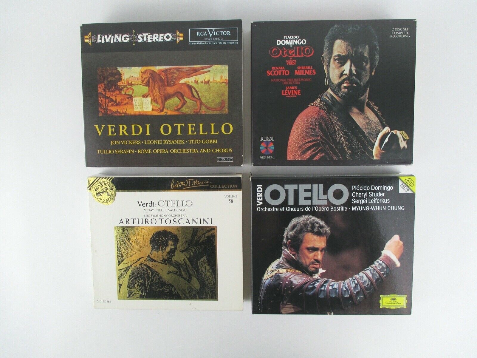 VERDI OTELLO 4 Boxed CD Sets - Placido Domingo - James Levine - Myung ...