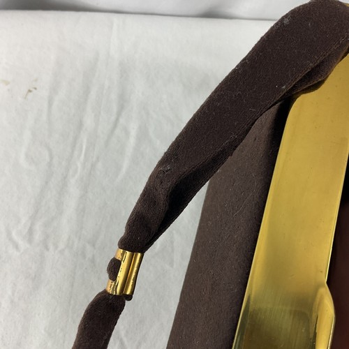 Vintage 1950s Edwards Handbag LTD Purse Brown Cloth Gold Trim Snap Closure Lined - Picture 11 of 12
