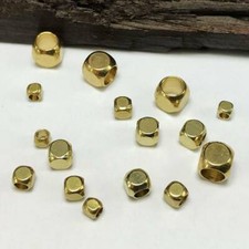 2mm 3mm 4mm 5mm 6mm Solid Brass Cube Metal Gold Loose Spacer Beads lots DIY