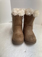 Cat  Jack - Youth Girls Fur Lined Side Zippered Katrina Boots - Brown - Size 5