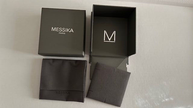Écrin pour Bijoux Messika Boîte Vide de Rangement et Transport avec Pochette Neuf