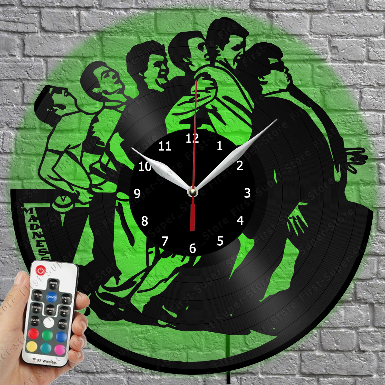 Retro LED Vinyl Record Wall Clock with Light Display