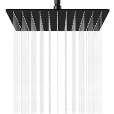 Black 16inch Rain Shower Head High pressure Rainfall Square Head Stainless Steel