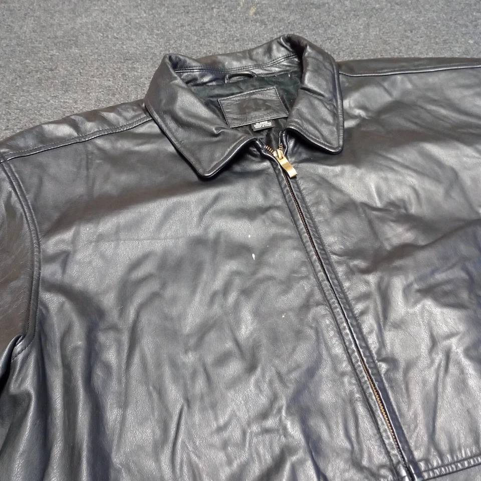 Chaqueta de Cuero Suave Knightsbridge Adulto XL Negra Cremallera Completa Acolchada Forrada Foto 2 de 4