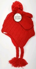 Addie Tate Red 2-4 Years Toddler One Size Winter Mitten And Hat Set