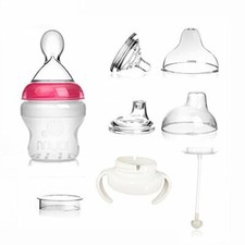 Baby Bottle, MUAI 3 in 1 Feeding Bottle BPA Free Gift Set Silicon Baby Bottles