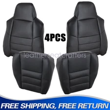 Front Leather Seat Cover Black For 2002 2003 2004 2005 2006 2007 Ford F250 F350