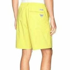 COLUMBIA PFG Mens S Backcast 8" Yellow Water Shorts Swim Trunks UPF 50 Fishing