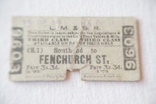 Southend to Fenchurch St LMS Railway Train Ticket