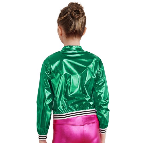 Kids Girls Sequins Metallic Bomber Jackets Shiny Motorcycle Coats Outerwear - Picture 88 of 98