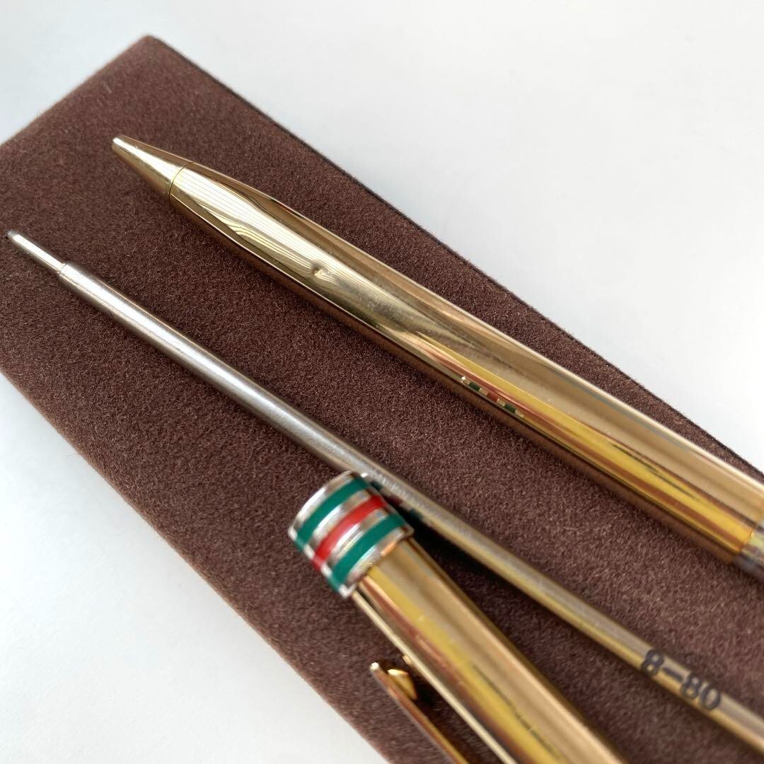 GUCCI Sherry Line Silver Twisted Ballpoint Pen (No ink) wz
