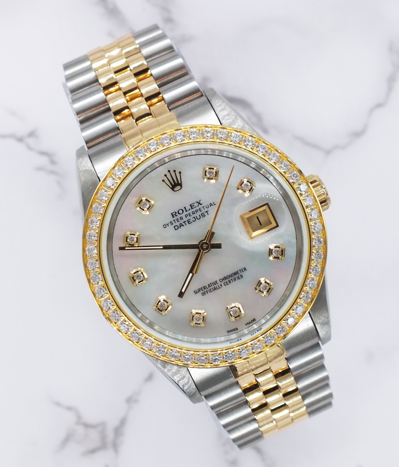 Steel Gold Rolex Datejust with MOP