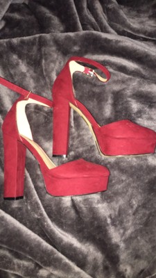 thick red heels