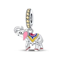 KUNSIR 925 Sterling Silver Elephant Charm for Bracelet or Necklace Pendant DIY