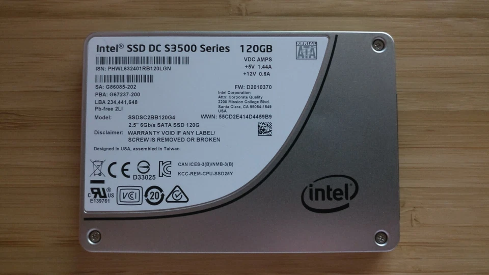 Intel DC S3500 120GB SSD 6Gb/s 2.5" SATA III SSDSC2BB120G4 Solid State Drive - image 1 of 1