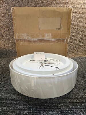 Maxim 10222WL Prime 20-inch LED Flush Mount Drum Ceiling Light | White Linen