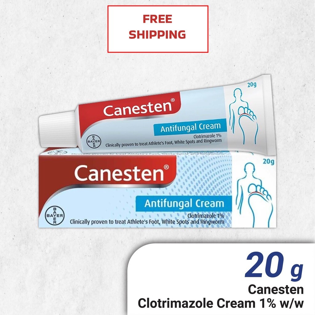 Crème Antifongique Canesten - Clotrimazole 1% - Mycoses Pieds (pied D'athlète) - 20g - Neuf