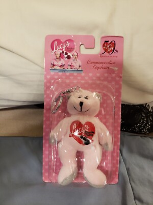 I Love Lucy Collectable Pink Stuffed Bear Key Chain Chocolate Factory in Package