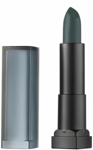 Lápiz labial Maybelline Color Sensational Powered mate, verde azulado oscuro profundo jade ahumado Foto 4 de 4