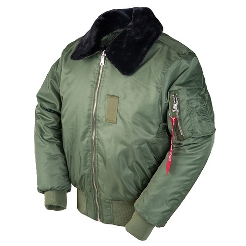 Chaqueta de bombardero retro B15 del ejército de Estados Unidos para hombre Chaqueta de piloto Cuello de piel de vuelo Abrigo informal - Imagen 27 de 36