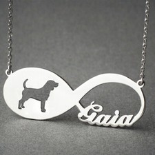 Personality Infinity Pet Dog Pendant Custom Puppy Name Necklace Memorial Jewelry