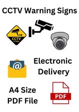 CCTV IN OPERATION Wall Signs*Home*Work*Security*Digital PDF File*Smile on Camera