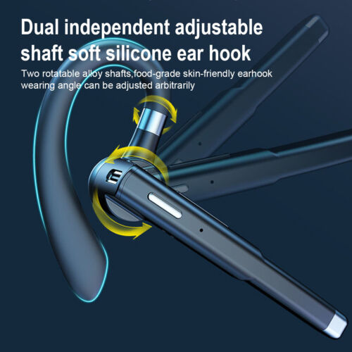 New Trucker Wireless Bluetooth 5.0 Earpiece Headset Mic Earbud Noise Cancelling - Picture 3 of 12