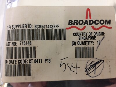 BCM5214A3KPF BROADCOM IC ETHERNET CONTROLLER QFP128 1 UNIT