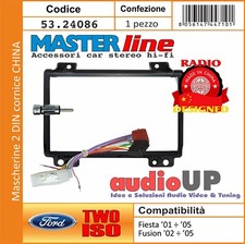 MASCHERINA RADIO 2 DIN FORD FIESTA 2002>2005 + CORNICE RADIO CINESI + ACCESSORI
