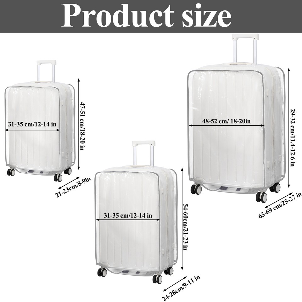 Oneant 3Pcs Suitcase Cover Protectors PVC Luggage Cover For Suitcases