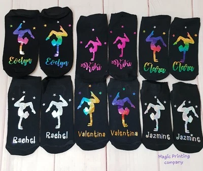 MAGIC GYMNASTICS TRAINER SOCKS liner Personalised Christmas Gift stocking filler Squad