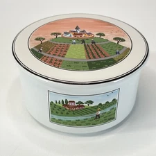 VILLEROY & BOCH Design Naïf Porcelain Trinket Box 5.75” x 3” Farmers Village