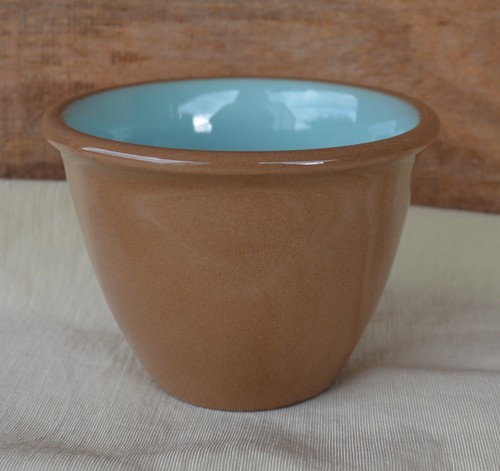 1 Vintage TST Taylor Smith Taylor Keramik Chateau Buffet braun türkis Pudding Tasse