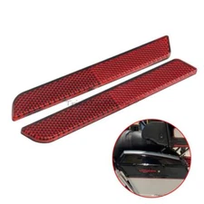 2x Red Hard Saddle Bag Latch Cover Reflectors For Harley Electra Glide 1996-2013