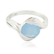 Chalcedony Solid Silver Ring Handmade Jewelry For Occasion Gift US