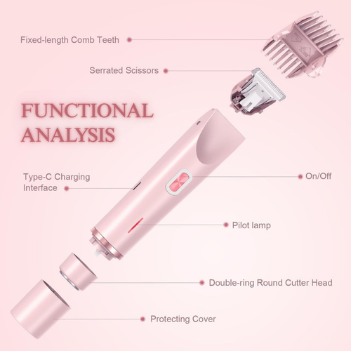 Electric Shaver Lady 2-in-1 Dual-Head Shaver Waterproof Wet & Dry Trimmer Tool - Picture 4 of 9