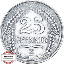 J 18  25 Pfennig KAISERREICH von 1910 E in VZ 927254