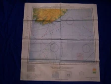 Vintage World War II cloth chart/map