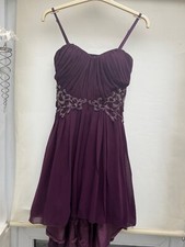 Little Mistress Plumb Colour Cocktail Party Prom Dress Women's UK Size 8