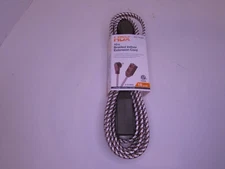 10 FEET BRAIDED INDOOR EXTENSION CORD 16 GAGE 3 OUTLETS NEW