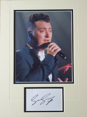 SAM SMITH signiertes 16x12 Foto Display WRITING'S ON THE WALL COA