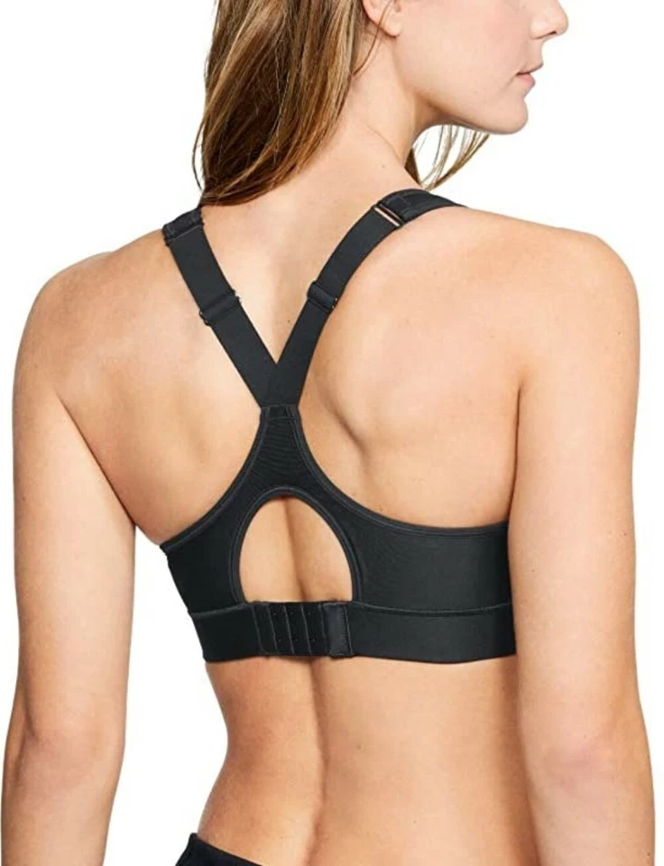 Under Armour 261662 Women's Warp Knit High Impact Sports Bra Black Size 34D - Image 2 of 2