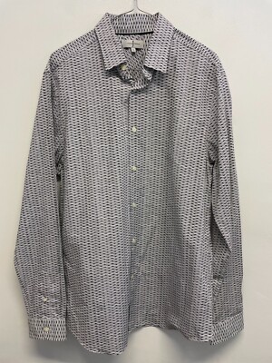 JASPER CONRAN MENS PURE COTTON LS SHIRT IN BLACK/WHITE SIZE L BNWOT (S117)