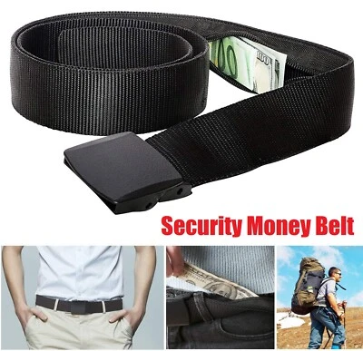 Men Anti Theft Travel Security Belt Nylon Military Tactical Hidden Money Belt