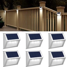 6 Pack Solar Deck Lights Outdoor Waterproof Fence Stair Wall Lights LED