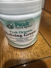 Peak Pure & Natural Organic Alkalizing Greens Support Ph Balance  7.4oz