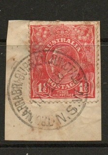 NSW POSTMARK T.P.O. NARRABRI BURREN JUNCTION 17 FEB 1928.